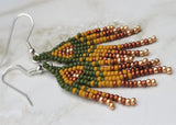 Rich Autumn Colors Petite Brick Stitch Earrings