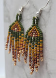 Rich Autumn Colors Petite Brick Stitch Earrings