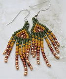 Rich Autumn Colors Petite Brick Stitch Earrings