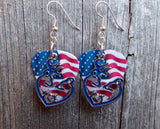 Deer and Doe Head Heart Silhouette Charms Guitar Pick Earrings - Pick Your Color