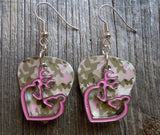 Deer and Doe Head Heart Silhouette Charms Guitar Pick Earrings - Pick Your Color
