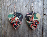 Doe and Buck on a Heart Silhouette Charms Guitar Pick Earrings - Pick Your Color