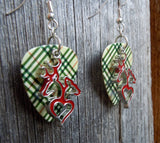 Doe and Buck on a Heart Silhouette Charms Guitar Pick Earrings - Pick Your Color