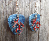 Doe and Buck on a Heart Silhouette Charms Guitar Pick Earrings - Pick Your Color