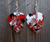 Doe and Buck on a Heart Silhouette Charms Guitar Pick Earrings - Pick Your Color