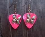 CLEARANCE Beautiful Butterfly Charm Guitar Pick Earrings - Pick Your Color