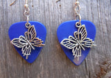 Fancy Butterfly Charm Guitar Pick Earrings - Pick Your Color