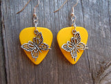 Fancy Butterfly Charm Guitar Pick Earrings - Pick Your Color