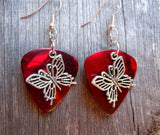 Fancy Butterfly Charm Guitar Pick Earrings - Pick Your Color