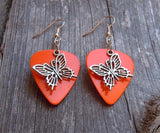 Fancy Butterfly Charm Guitar Pick Earrings - Pick Your Color