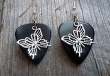 Fancy Butterfly Charm Guitar Pick Earrings - Pick Your Color