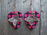 Fancy Butterfly Charm Guitar Pick Earrings - Pick Your Color
