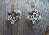 Fancy Butterfly Charm Guitar Pick Earrings - Pick Your Color