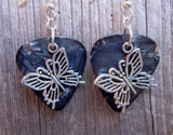 Fancy Butterfly Charm Guitar Pick Earrings - Pick Your Color