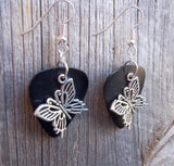 Fancy Butterfly Charm Guitar Pick Earrings - Pick Your Color