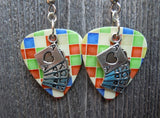 CLEARANCE Royal Flush Card Hand Charm Guitar Pick Earrings - Pick Your Color