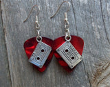 Cassette Tape Charm Guitar Pick Earrings - Pick Your Color
