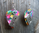 Cassette Tape Charm Guitar Pick Earrings - Pick Your Color