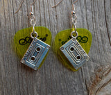 Cassette Tape Charm Guitar Pick Earrings - Pick Your Color