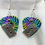 Cassette Tape Charm Guitar Pick Earrings - Pick Your Color