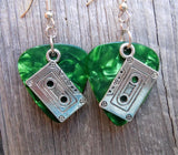 Cassette Tape Charm Guitar Pick Earrings - Pick Your Color