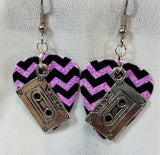 Cassette Tape Charm Guitar Pick Earrings - Pick Your Color