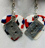 Cassette Tape Charm Guitar Pick Earrings - Pick Your Color