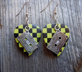 Cassette Tape Charm Guitar Pick Earrings - Pick Your Color