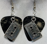 Cassette Tape Charm Guitar Pick Earrings - Pick Your Color