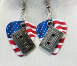 Cassette Tape Charm Guitar Pick Earrings - Pick Your Color
