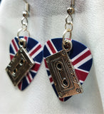 Cassette Tape Charm Guitar Pick Earrings - Pick Your Color