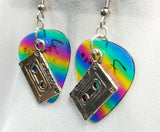 Cassette Tape Charm Guitar Pick Earrings - Pick Your Color