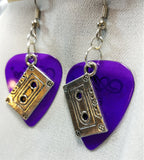 Cassette Tape Charm Guitar Pick Earrings - Pick Your Color