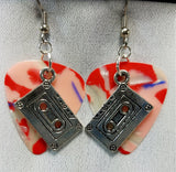 Cassette Tape Charm Guitar Pick Earrings - Pick Your Color