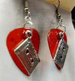Cassette Tape Charm Guitar Pick Earrings - Pick Your Color