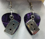 Cassette Tape Charm Guitar Pick Earrings - Pick Your Color