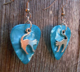 CLEARANCE Cat Arching Back Charm Guitar Pick Earrings - Pick Your Color