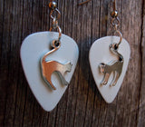 CLEARANCE Cat Arching Back Charm Guitar Pick Earrings - Pick Your Color
