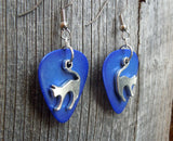 CLEARANCE Cat Arching Back Charm Guitar Pick Earrings - Pick Your Color