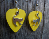 CLEARANCE Cat Arching Back Charm Guitar Pick Earrings - Pick Your Color