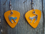 CLEARANCE Cat Arching Back Charm Guitar Pick Earrings - Pick Your Color