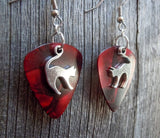 CLEARANCE Cat Arching Back Charm Guitar Pick Earrings - Pick Your Color
