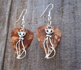 CLEARANCE Elegant Cat Charm Guitar Pick Earrings - Pick Your Color