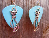 CLEARANCE Elegant Cat Charm Guitar Pick Earrings - Pick Your Color