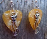 CLEARANCE Elegant Cat Charm Guitar Pick Earrings - Pick Your Color