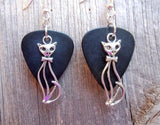 CLEARANCE Elegant Cat Charm Guitar Pick Earrings - Pick Your Color