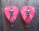 CLEARANCE Elegant Cat Charm Guitar Pick Earrings - Pick Your Color