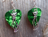 CLEARANCE Elegant Cat Charm Guitar Pick Earrings - Pick Your Color
