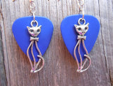 CLEARANCE Elegant Cat Charm Guitar Pick Earrings - Pick Your Color