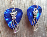 CLEARANCE Elegant Cat Charm Guitar Pick Earrings - Pick Your Color